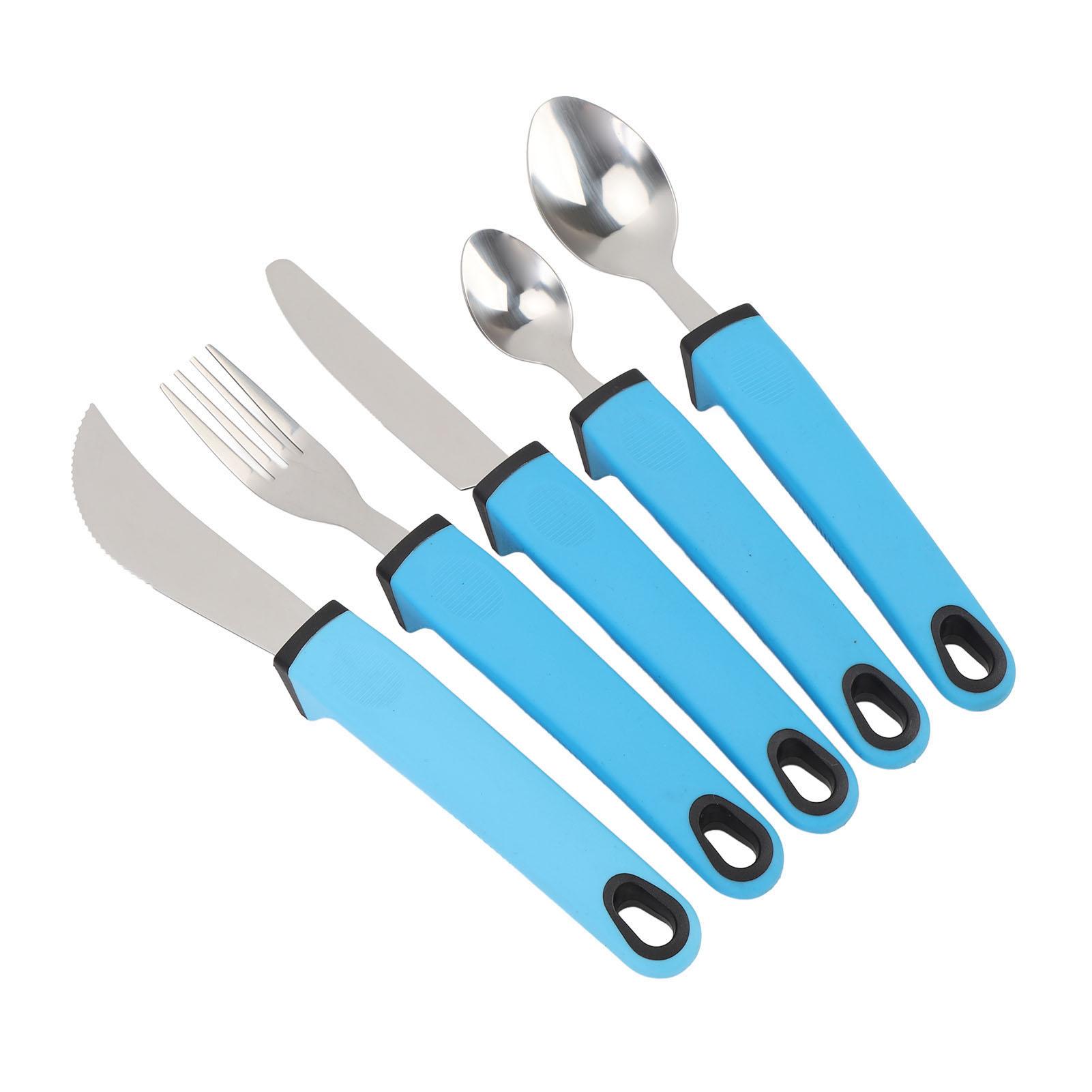 

Набор адаптивных столовых приборов из 5 предметов, адаптивные столовые приборы против дрожания, набор адаптивных столовых приборов, адаптивные столовые приборы с противоскользящим покрытием L(for 6.5-9kg) синий