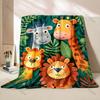 Cartoon Animal Park Printed Blanket Warm and Soft for Home Travel Blanket Sofa Bedding Camping Picnic Car Office Cover Blanket