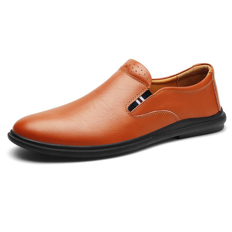 Fashion New Arrival Men's Loafers Simple Leather Moccasins Comfortable Slip-On Flats Handmade Male Driving Shoes Classic Business Shoes