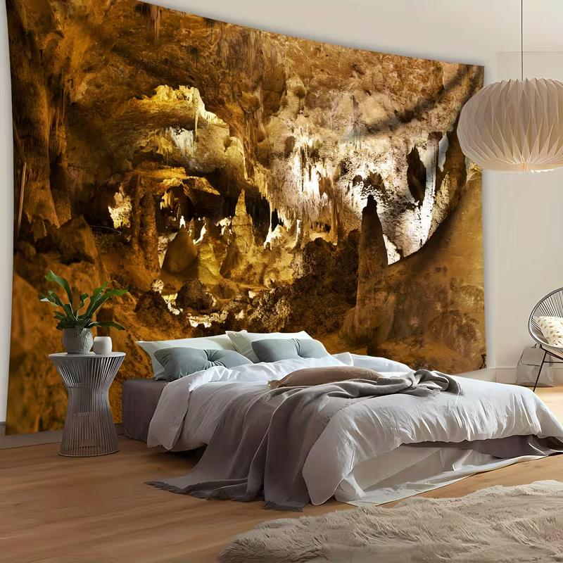 

2D Underground Rock Cave Tapestry Aesthetic Bedroom Background 47.2x31.5inch/120*80cm
