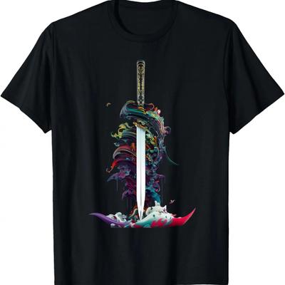Ein magisches Wirbel-Schwert-Design T-Shirt