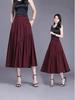 High-Waisted Plus Size Irregular Pleated Midi Skirt for Women