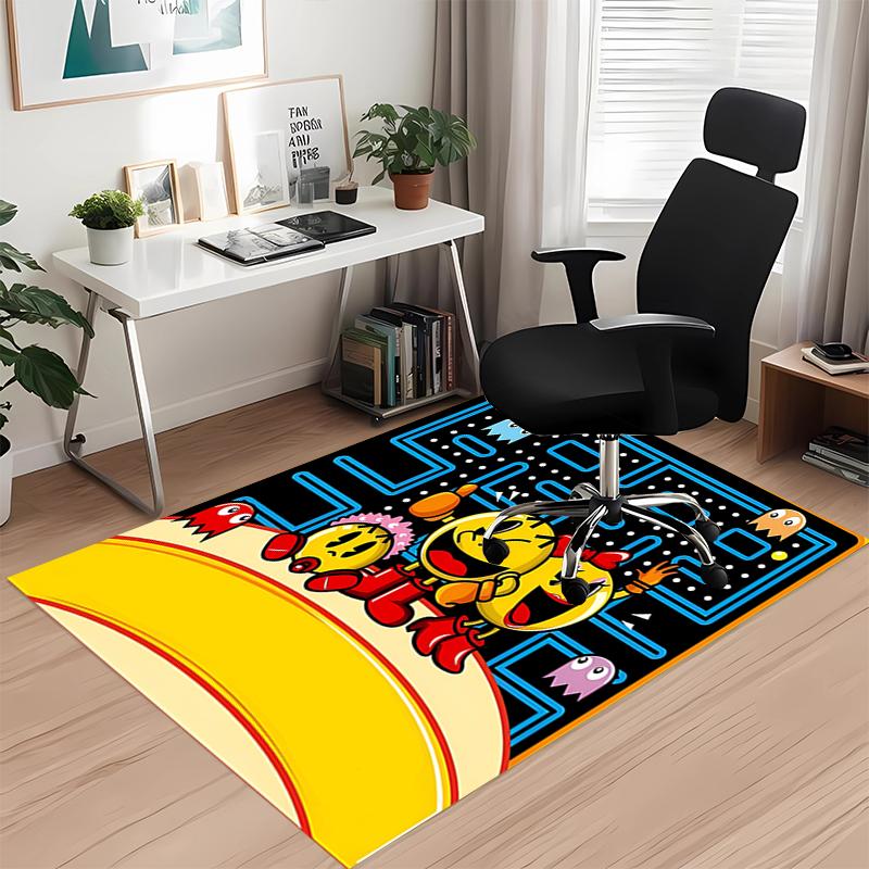 Pac-Man Printed Carpet, for Office Chair Living Room Bedroom Kitchen Room Decor Gifts.