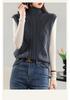 Women's Double-Sided Wool Vest Cardigan - New Autumn/Winter Half-High Neck Layering Knitwear.