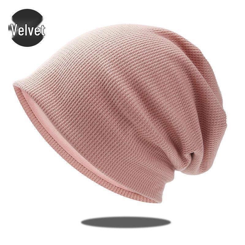 Unisex Winter Fleece-Lined Knitted Slouchy Beanie for Large Head Sizes