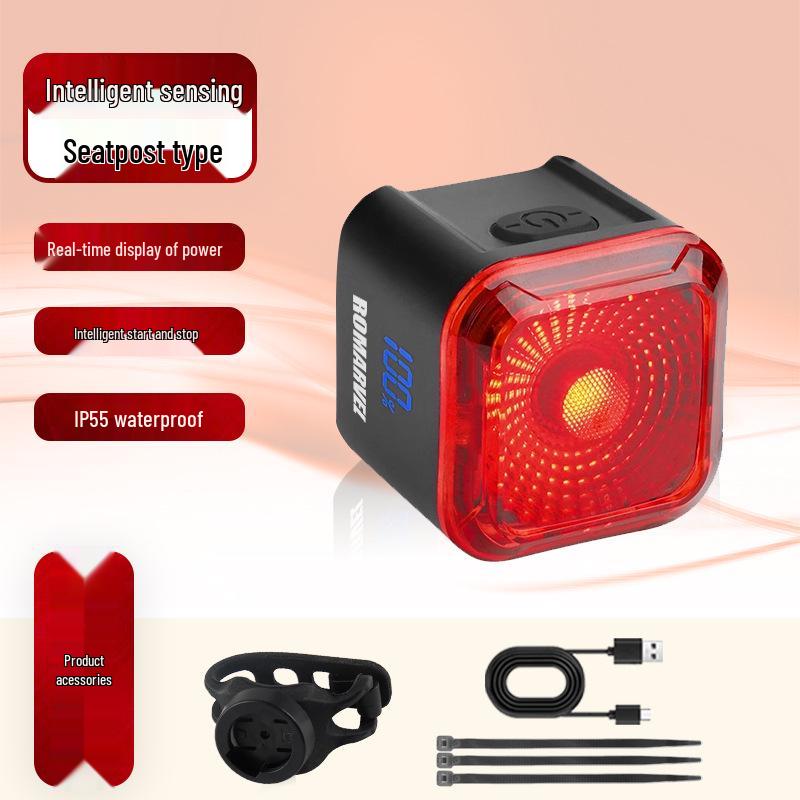 Lumaiwei Smart Digital Display Taillight with Brake Sensing for Night Riding - Mountain & Road Bike Safety.