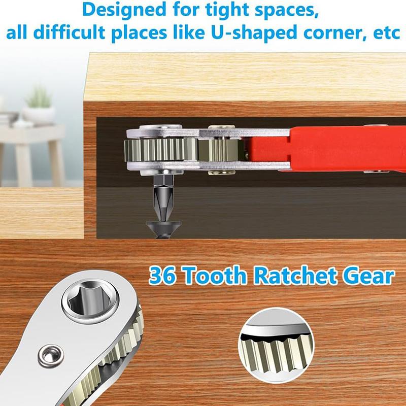 New L-shaped Ratchet Screwdriver 36-tooth Small Space Turning Wrench Durable Mini Right Angle Screwdriver Home
