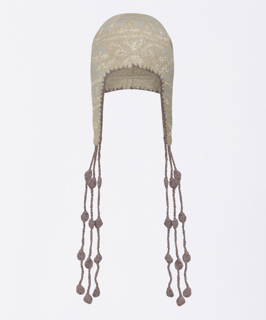 SCULPTOR Sequin Nordic Earflap Beanie Milk Tea