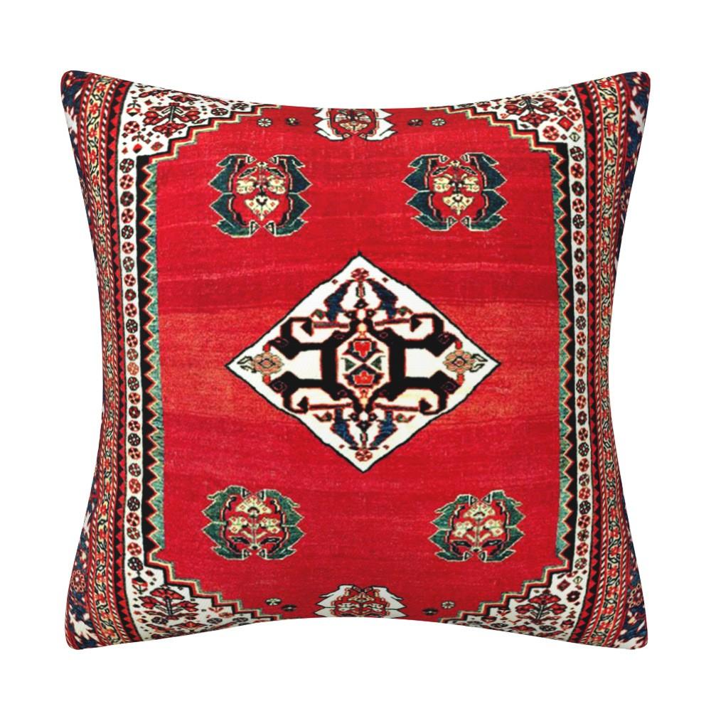 Kissenbezug inspiriert von türkischen Teppichen: Traditionelles Medaillonmuster in sattem Rot & Marineblau Böhmische Wohnkultur Kissenbezug