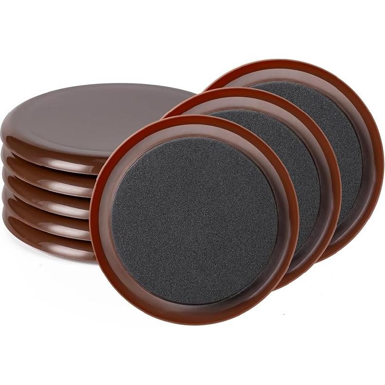 Furniture Sliders, 8 Pcs 3 1/2'' Furniture Sliders Pads for Hardwood Floors, Chair Legs Floors Protectors, Reusable Round Glides Glider, Heavy Duty