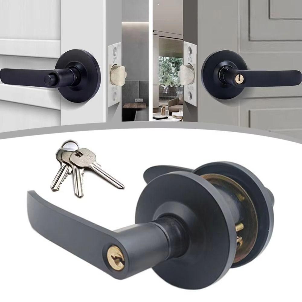 1Set Entry Sliding Door Handle Lock Aluminum Alloy Keyed Locks New Knob Lock