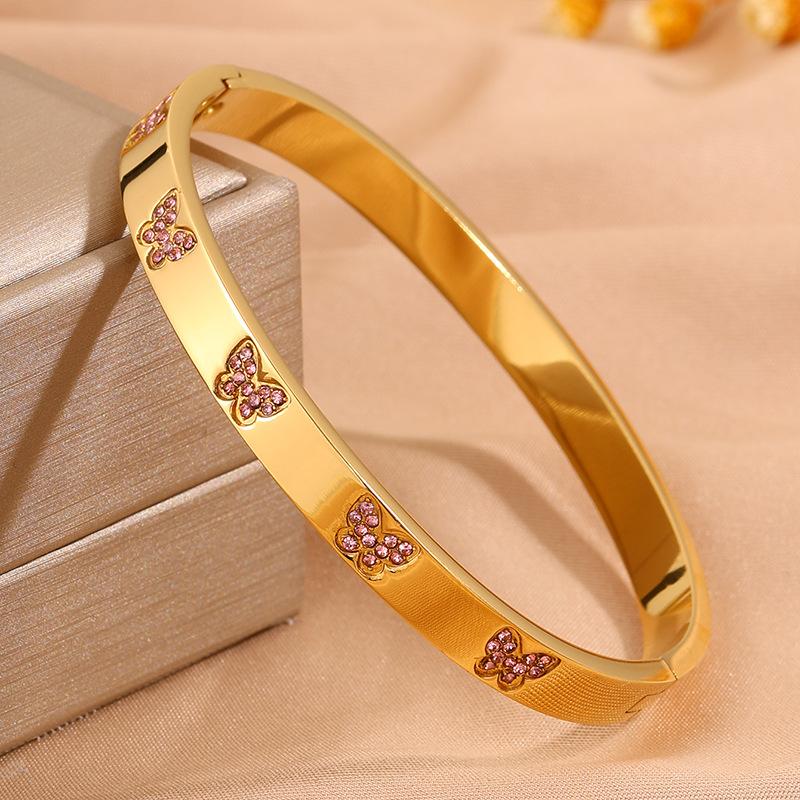 Bracelet Ouvert Papillon Tendance pour Femme Bracelet Magique de Soirée Haut de Gamme