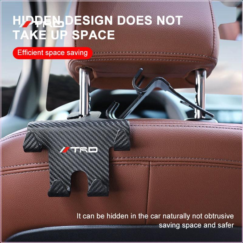 1/2Pcs Double Head Hooks Car Seat Back Headrest Hanger Emblem for Toyota GR Gazoo Racing Corolla TRD Yaris Chr Auris Rav4 Camry Prius Prado Avensis