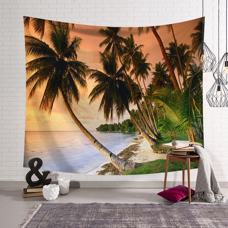 Background Tapestry Wall Rug Beach Towel Sea View Series Live Picnic Wallpaper Bedroom Dormitory Room Bedside Wall Rug