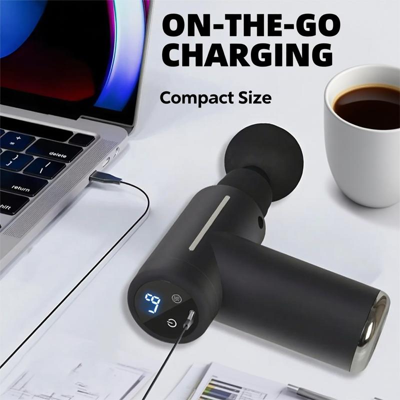 Muskelmassagegerät auf professionellem Niveau Entspannung Intelligentes Training Fitness-Massagegerät Kalte und heiße Kompresse Faszienpistole 6 Aufsätze