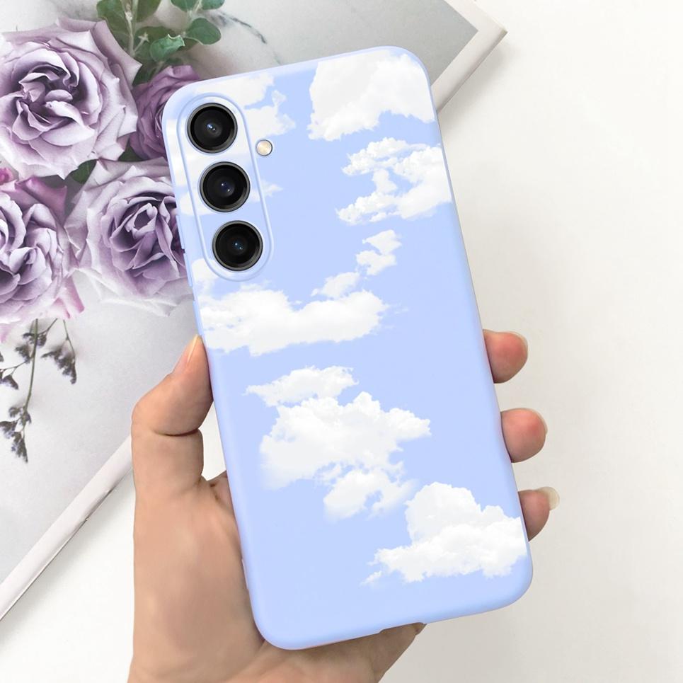For Funda Samsung Galaxy A35 A25 2023 5G Case SM-A356B SM-A256B Black Cat Moon Night Fashion Coque Etui Matte Silicone Housing