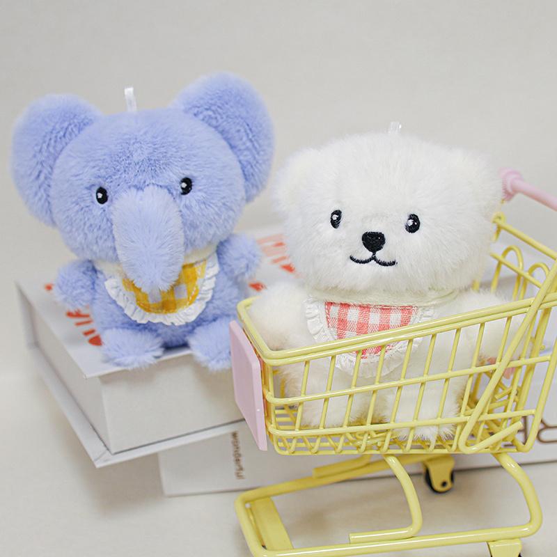 Cartoon Chicken Elephant Rabbit Cat Bear Mouse Plush Pendant Soft Animal Stuffed Toys Doll Lovely Key Chain Backpack Decor Gift