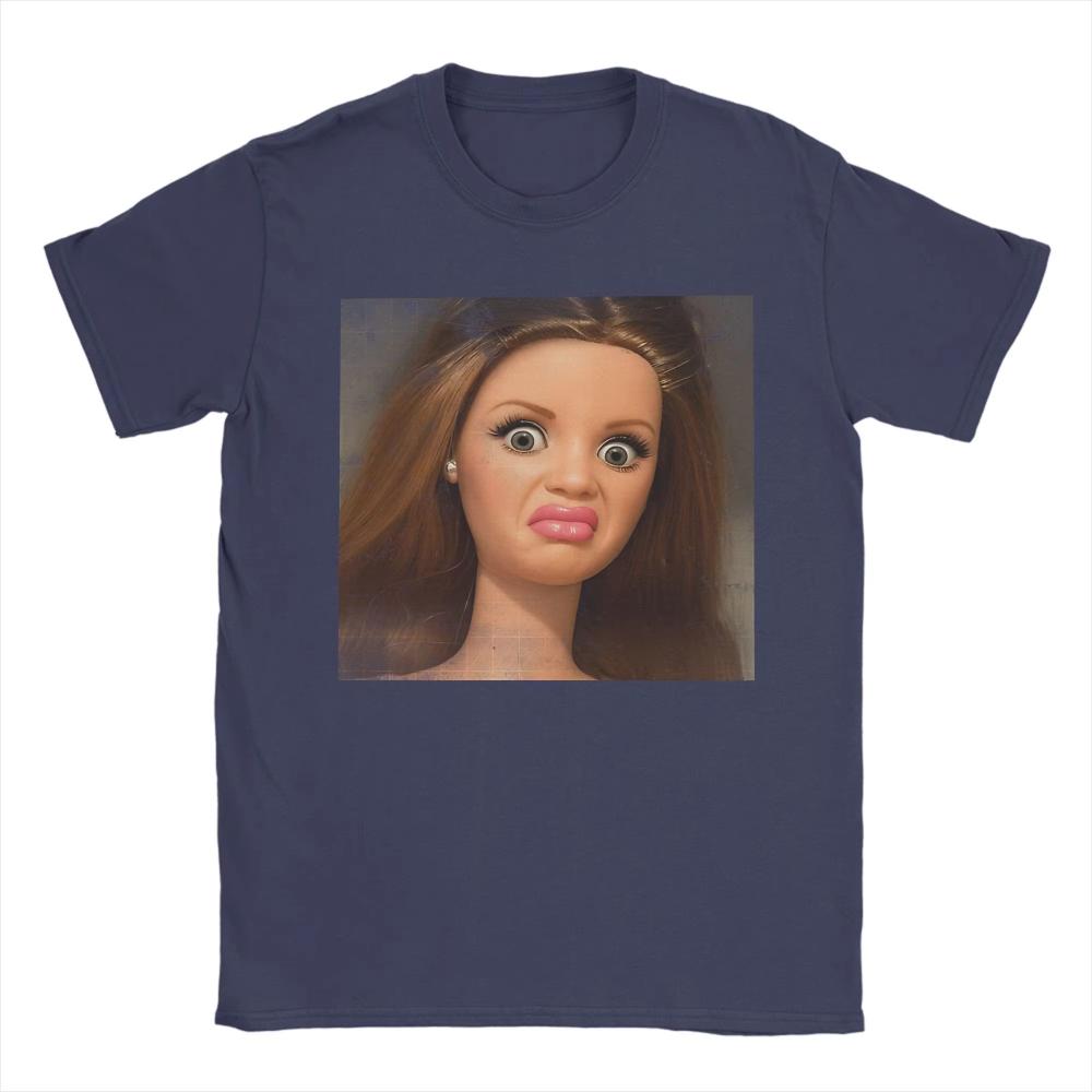 Men Womens Disgusted Doll Meme Face Printed T Shirt Cotton Clothing Crazy Short Sleeve Crew Neck Tees Gift Oversized TShirts