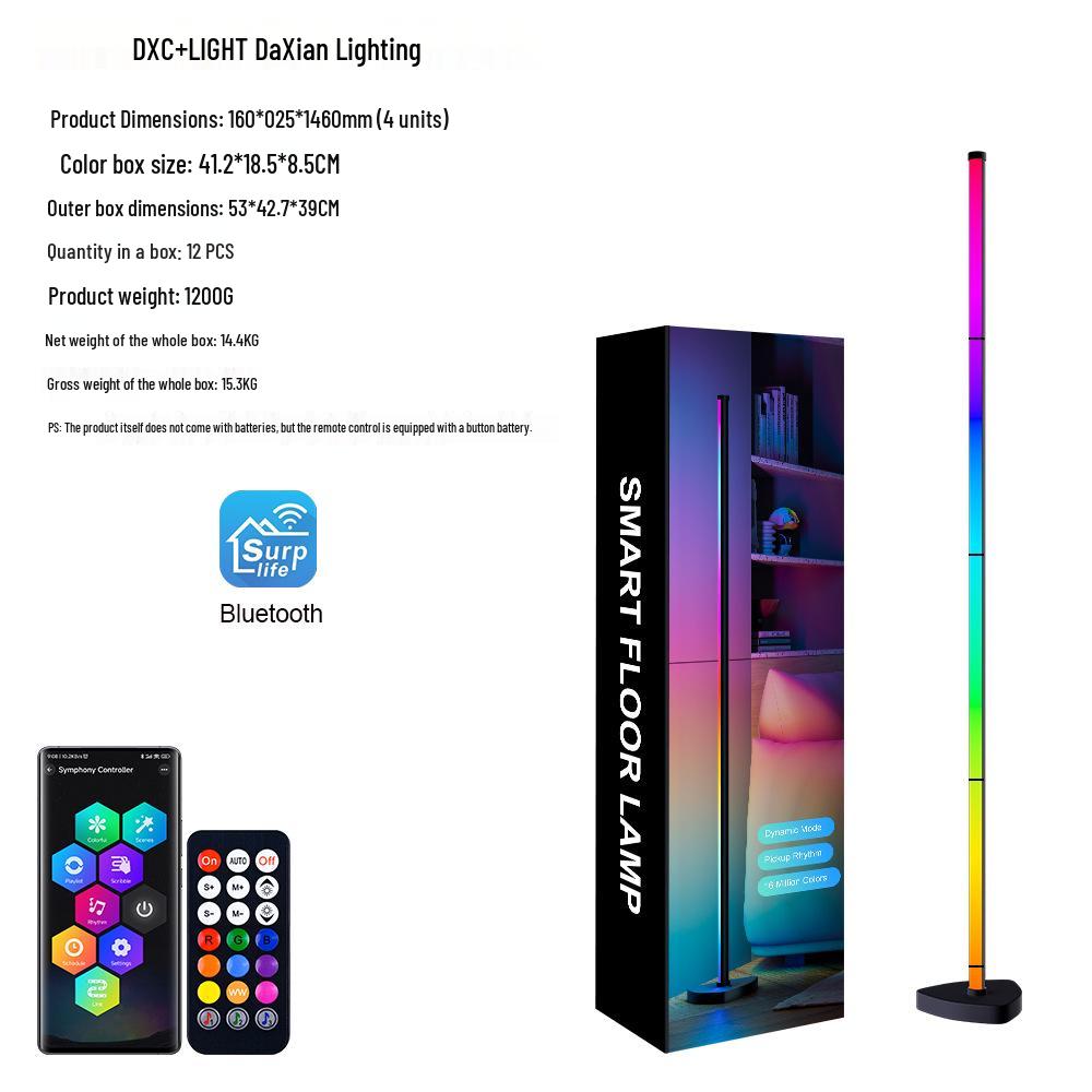 RGB Music-Sync Colorful Floor Lamp: Full Illumination Sound-Reactive Light for Bedroom & Living Room