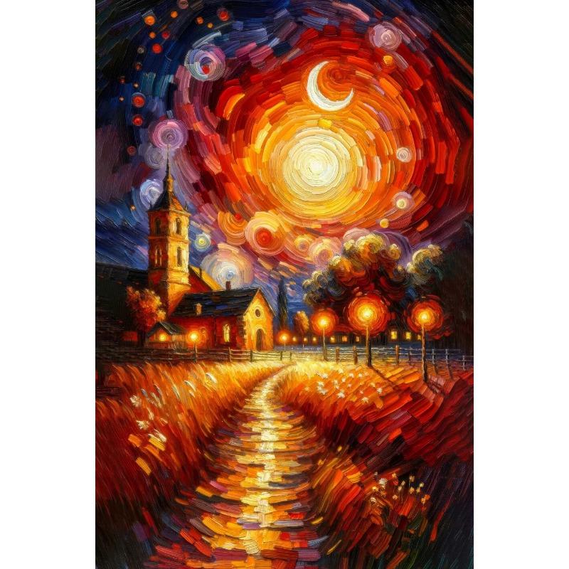 

Старинное здание Пейзаж Маяк Насыщенный цвет Абстрактное граффити Искусство Плакат Печать Картина на холсте Современная настенная живопись Домашний декор 30x45CM No Frame