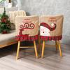 Christmas Decorations Linen Embroidered Elk Chair Cover Santa Claus Table and Chair Decoration Hotel Decoration Backrest