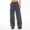 Women's Overalls Casual Lightweight Solid Color Trousers Drawstring Multi-Pockets Straight Leg Pants