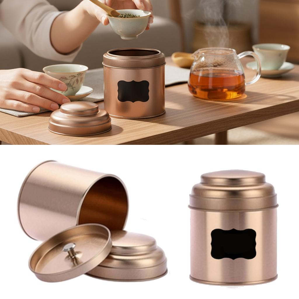 Tinplate Teas Canister With Duals Protections Lid Large Capacity Countertop Storage Solution Kitchen Accessories
