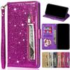 Leather Zipper Flip Case For Samsung Galaxy A10 A20 A30 A50 A70 M51 M32 M31 M21 M31S M11 M40 M10 Wallet Bling Shinning Phone Bag