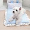 Ice Silk Fabric Breathable Dog Bed Skin Friendly Dog Bed Flounce Cooling Pet Bed  Indoor Use