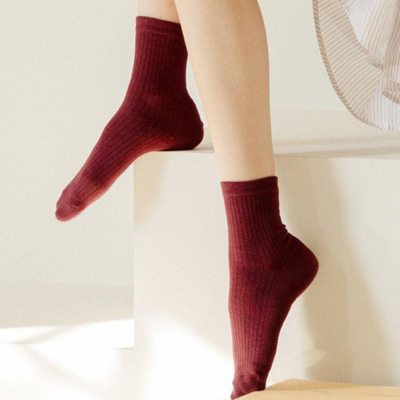 STUDIO SOCKSTOP [8PACK] Women's Premium Rib Middle Socks 8 COLORS