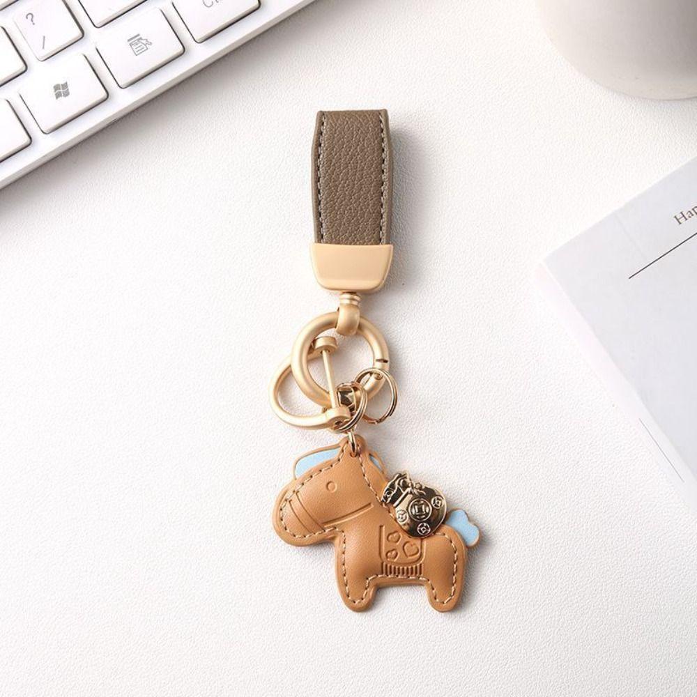 Cartoon Horse Pendant Year of Horse Zodiac Pony Bag Hanging Horse Car Keychain  Year of The Horse