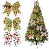 Holiday Wreath Ornament Ribbons 2Pcs Christmas Polka Dot Bow Decor, European Style Ribbon for Red And Green Fabric Bows Gift Box Tree Wreath, Festive