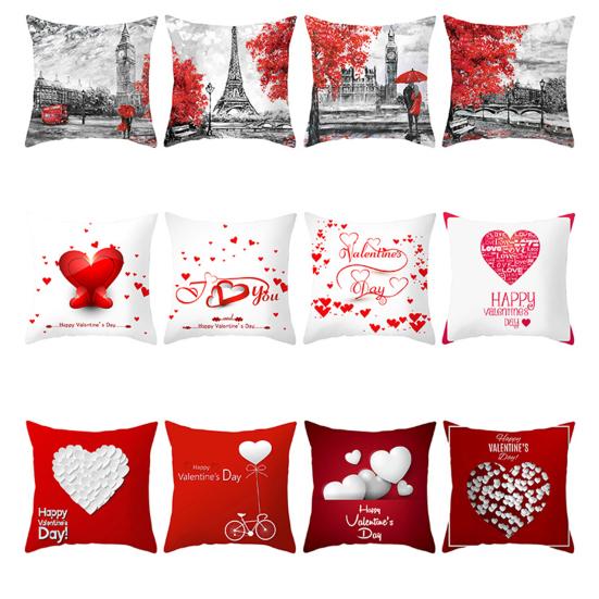 Drukowane serce drzewa Miękka poszewka na poduszkę na Walentynki Pokrowiec na poduszkę Dekoracja domu