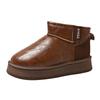 Fashion Women's Flat Snow Boots Winter New Fashion Round Head Sleeve Thick Sole Anti-slip Wear-resistant Short Boots