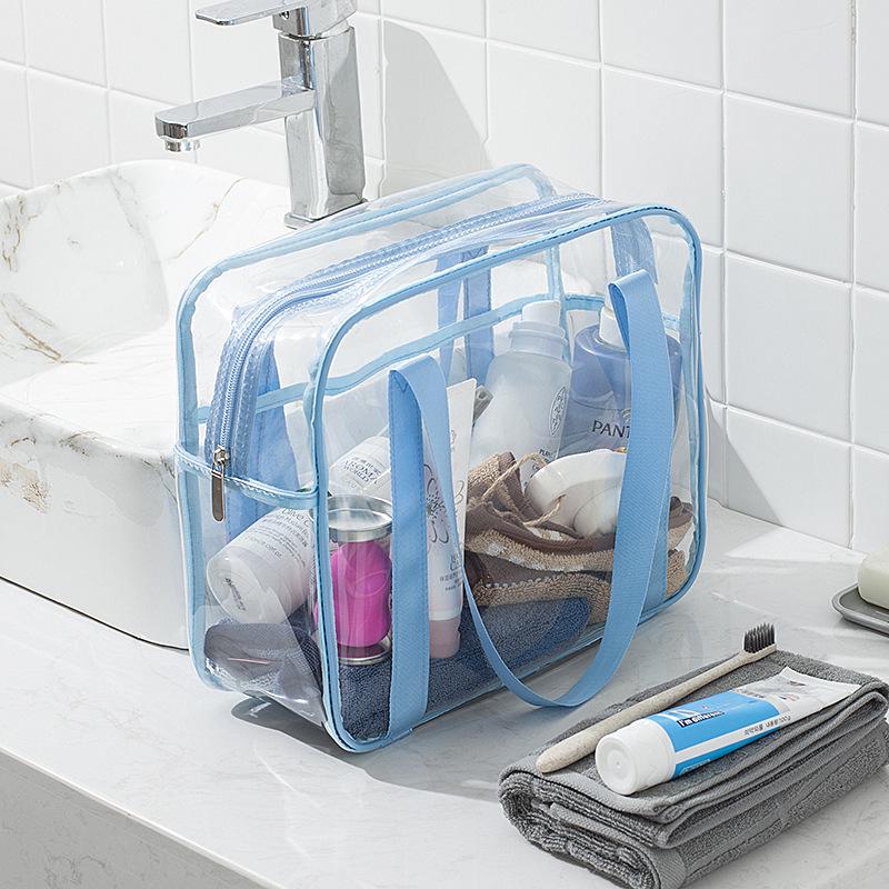 Fresh Clear Makeup Bag - Waterproof, Handheld, Single Shoulder, Toiletry Bag - Customizable