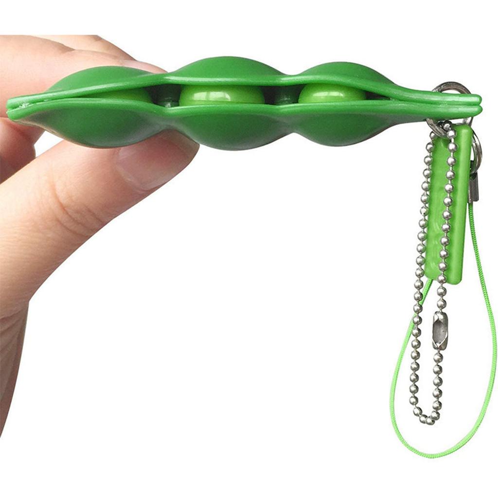 Fidget Toys Pack Decompression Edamame Squishy Squeeze Peas Beans Keychain Cute Stress Relief Adult Toy Keychain