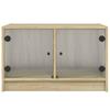  Coffee Table with Glass Doors, Sonoma Oak, 68x50x42 Cm