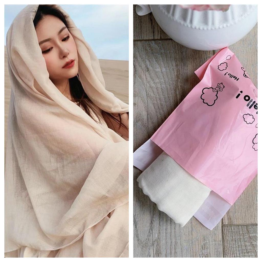 Desert Sun Protection Shawl: Lightweight Cotton Linen Silk Scarf for Travel