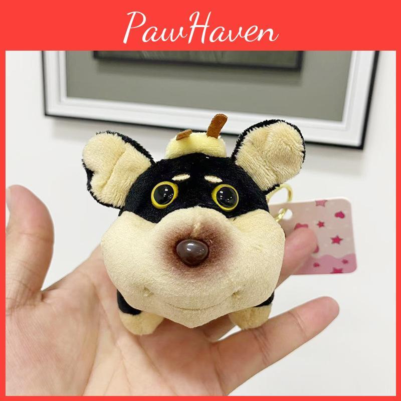 Cuddly Soft And Black Plush Bee Dog Doll Keychain For Fun Fashion Accessories
