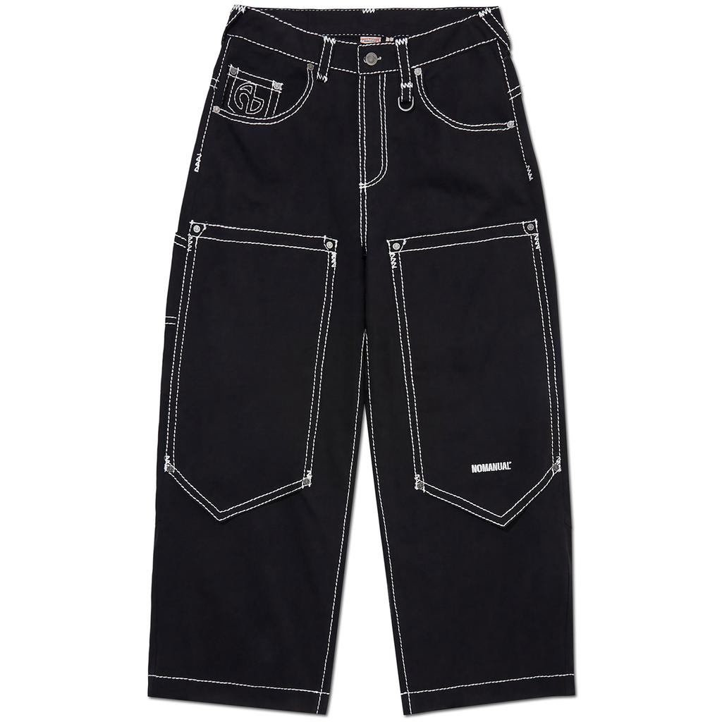 Nomaenyueol No Religion Double Knee Pants - Black