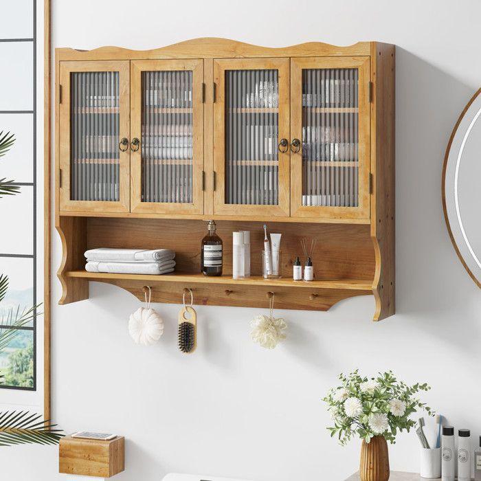 Wandregal - MUVOE - Vintage - 4 Türen - Massivholz - 100 cm Breite