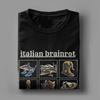 Men's Italian Brainrot Characaters Meme T Shirts  Pure Cotton Clothing Funny Short Sleeve Crewneck Tees Gift Idea T-Shirts
