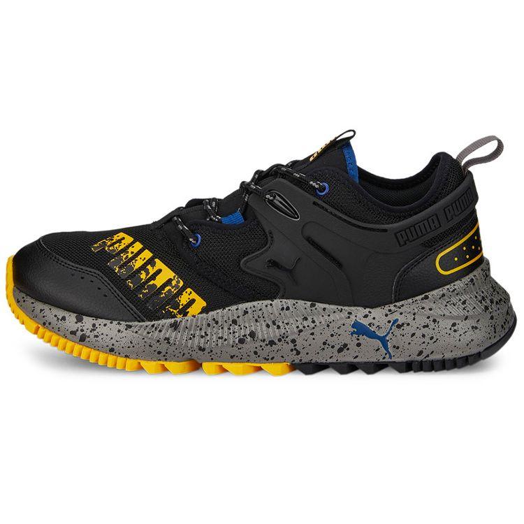 Puma Pacer Future Cushioning Comfortable Fabric Leather Breathable Shock Absorption Low Top Casual Running Shoes Unisex Sneaker Black Yellow 382884-07