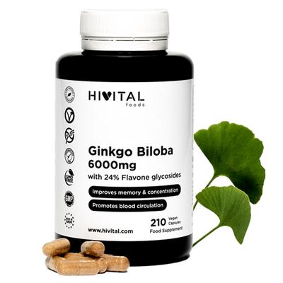 Ginkgo Biloba 6000 Mg | 210 Vegan Capsules for 7 Months