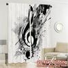 Set Of 2 Flat Printing Curtains Without Rod Musical Splash Popular Semi Holiday Living Minimalist Light Filtering Made Polyester