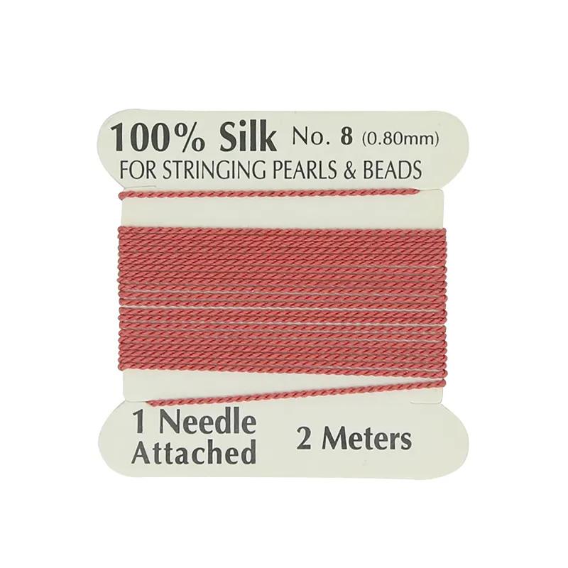 8# 0,8 mm*2 metry Cena fabryczna Wielokolorowy 100% naturalny Różowy Czarny Biały Jedwabny Sznurek Dla Kobiet DIY Tworzenie Biżuterii
