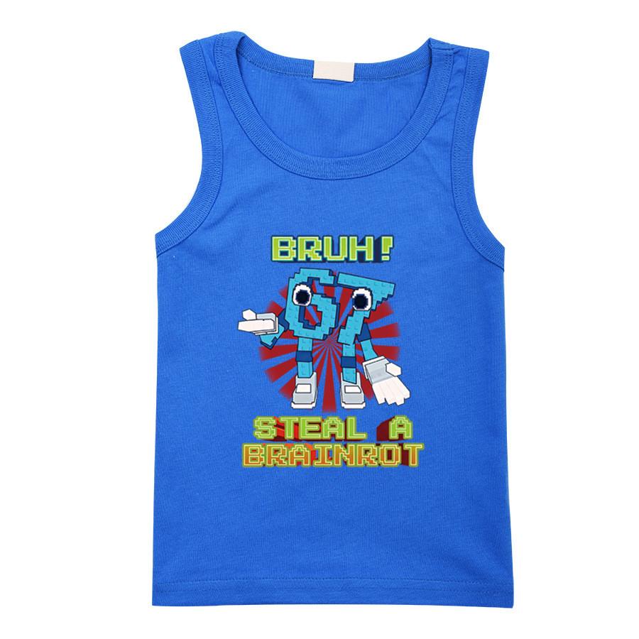 

9192 Детская футболка с принтом Steal a Brainrot 67 170cm синий