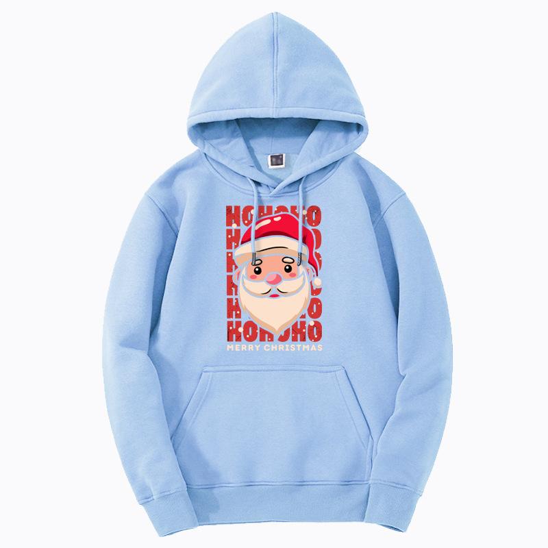 Xmas Hoodies Ho Ho Ho Merry Christmas Print Claus