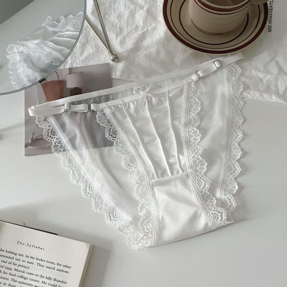 Low Waist Underwear for Women Bow Mesh Briefs Sweet Lace Panties  Girl