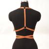 Brown Leather Harness Women Body Chest Strap – Adjustable Fashion Accessories